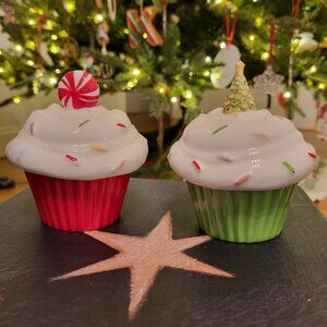 Christmas Cupcake Votive Candle Holders